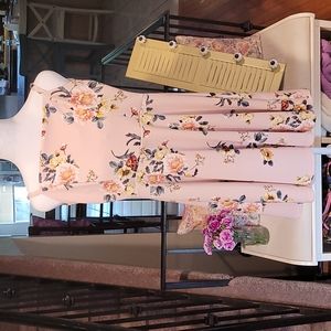 Soprano Pink Floral Aline Mini Dress - Size Small NWT